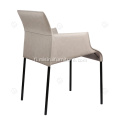 Ltalian minimalistinen riisi valkoinen satulan nahka käsinoja tuolit